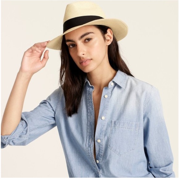 J. Crew Accessories - J Crew Panama Straw Hat, Size S/M Like New